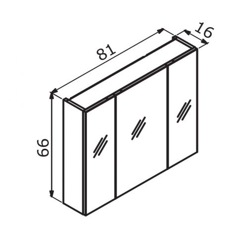Зеркало-шкаф Orka Likya 3001088 80х70 подвесной цвет серый - фото 5