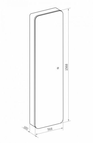 Зеркало-шкаф Art&Max LECCE AM-Lec-360-1560-1D-DS-F-Nero 40х160 подвесной цвет черный - фото 4