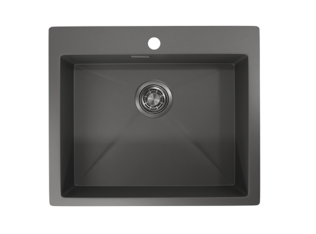 Кухонная мойка Granula 5951, ГРАФИТ МАТОВЫЙ 60х50 цвет черный поверхность матовая