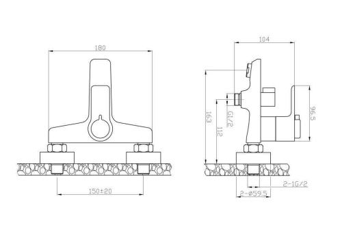 Смеситель BelBagno ANCONA ANCONA-VASM-CRM настенный хром с термостатом - фото 2