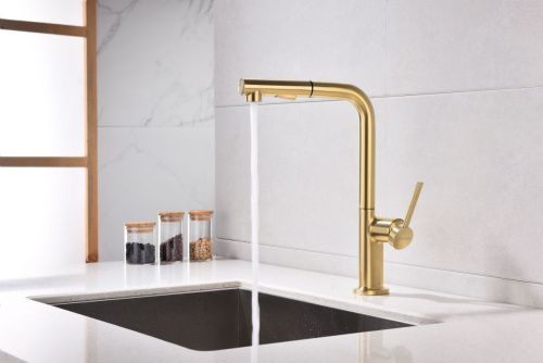 Смеситель для кухни Paulmark NEO Ne214419-LG на мойку золото - фото 2