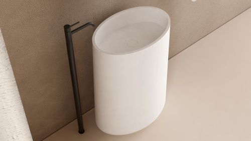 Раковина из искусственного камня Zenon Elipse 4000.000.000.000.39675 50х40 напольная цвет белый - фото 5