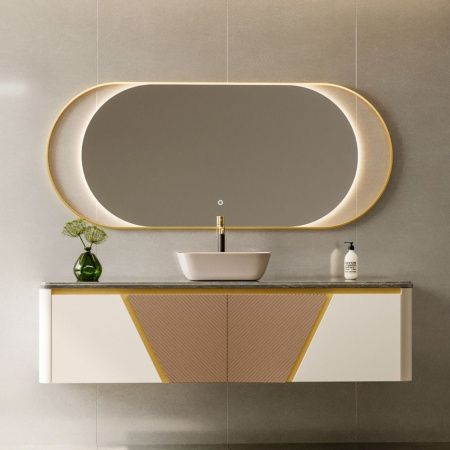 Раковина из сантехнического фаянса Abber RECHTECK AC2200MBE 50х30 накладная цвет бежевый без отверстий под смеситель