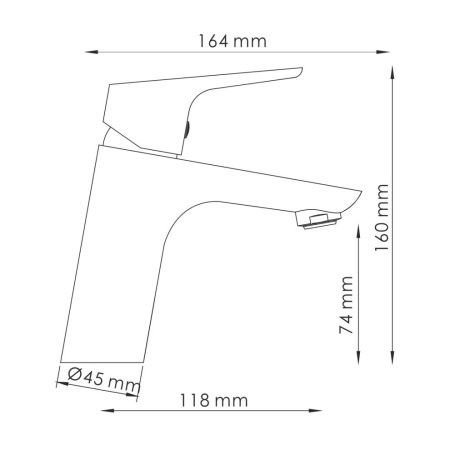 Смеситель Wasserkraft Lippe 4500 4503 на раковину хром
