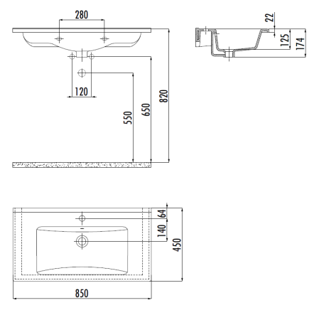Раковина из сантехнического фарфора Creavit Su SU085-00CB00E-0000 90х50 накладная цвет белый