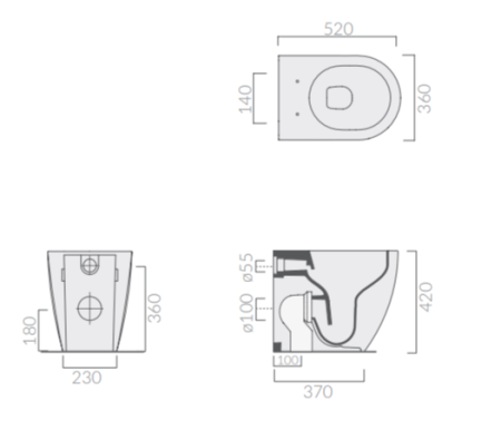 Чаша унитаза подвесная Galassia Dream 7327 цвет белый без сиденья безободковая каскадный смыв