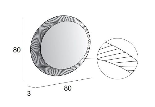 Зеркало с подсветкой Cezares 45053 80х80 подвесное - фото 3