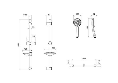 Душевой гарнитур Aquatek БЕТТА AQ2015MB настенный черный - фото 3