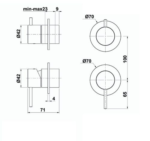 Душевая система Oioli Micro MIBD011RO/C97 встраиваемая в стену цвет оружейная сталь - фото 2