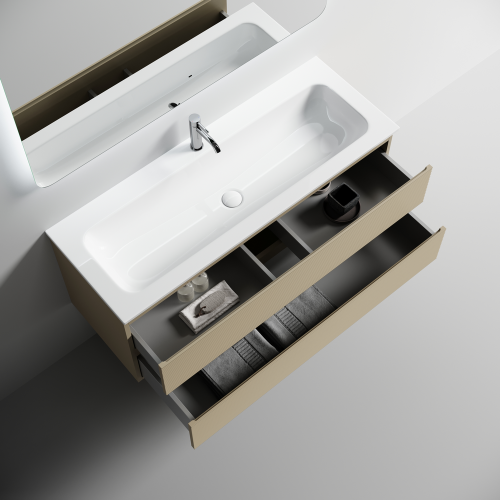 Тумба под раковину Sancos FOLK FL120CP 120х40 подвесная цвет бежевый - фото 2