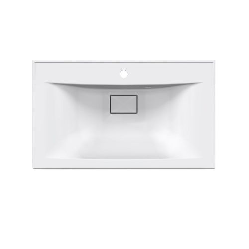 Раковина из искусственного камня Vincea VCB-3M750W 80х50 встраиваемая цвет белый 1 отверстие под смеситель - фото 5