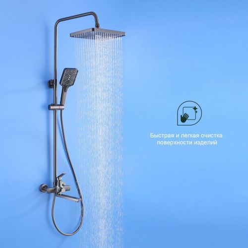 Душевая стойка Splenka S30.24.09 настенная цвет серый - фото 4