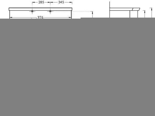 Раковина керамическая Kerama Marazzi RIVA RV.wb.100Lh 100х50 подвесная цвет белый 1 отверстие под смеситель - фото 2