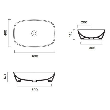 Раковина керамическая Catalano Alvea 622600001 60 см накладная цвет белый без отверстий под смеситель