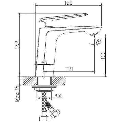 Смеситель Haiba HB548-7 HB10548-7 на раковину черный/хром - фото 2