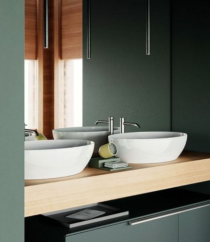 Раковина из сантехнического фаянса GSI Pura 883409_УЦ/2 60х40 накладная цвет белый - фото 2