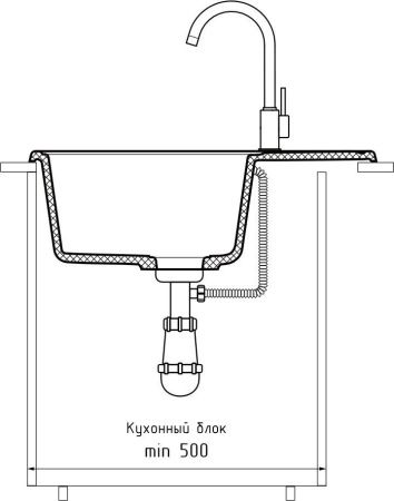 Кухонная мойка Granfest Quarz 13 белый 60х50 цвет белый поверхность матовая