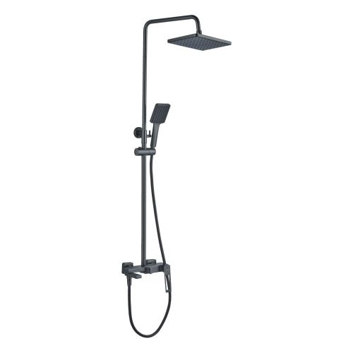 Душевая стойка Haiba HB24817-3 настенная цвет вороненая сталь - фото 2