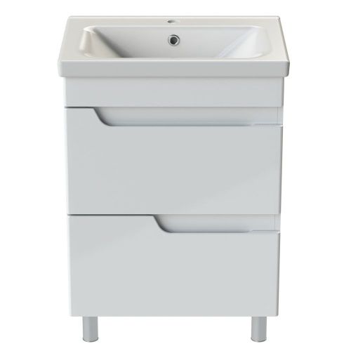 Тумба с раковиной Orange TOPLINE-Milano TM60-02+RA 60х50 напольная цвет белый - фото 2