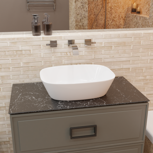 Раковина из сантехнического фаянса CHARUS TORRE BIANCA 700-026W 50х40 накладная цвет белый без отверстий под смеситель - фото 3