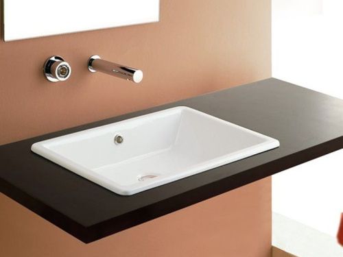 Раковина из сантехнического фаянса Scarabeo Gaia-Tech-Miky 8032 60х40 встраиваемая цвет белый - фото 2