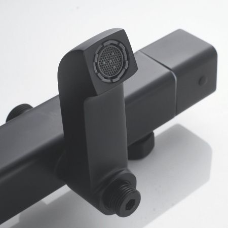 Душевая стойка Shevanik S3096H настенная цвет черный с термостатом