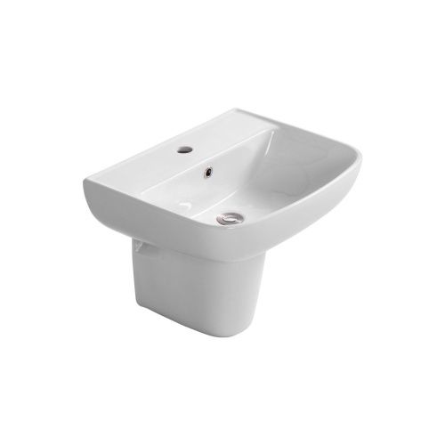 Раковина из сантехнического фарфора Aquatek AQ5430-00 50х50 подвесная цвет белый 1 отверстие под смеситель - фото 4