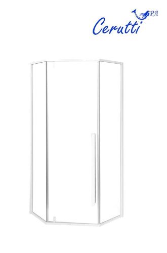 Душевой уголок Cerutti SPA C3AW 90х90 стекло прозрачное профиль белый без поддона - фото 4