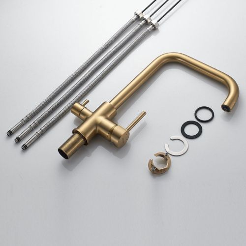 Смеситель для кухни Shevanik S228G на мойку золото - фото 4