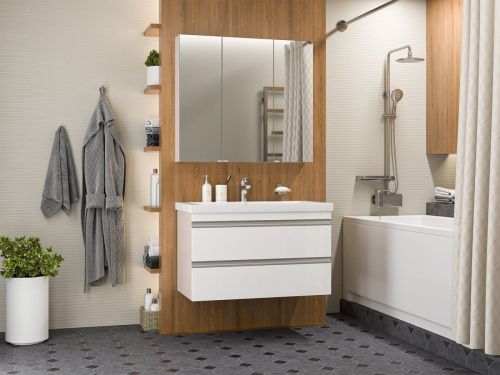 Тумба под раковину Misty Ингрид П-Инг-01090-011П2Я 90х50 подвесная цвет белый - фото 5