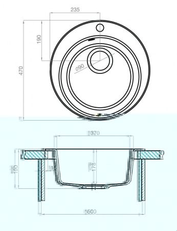 Кухонная мойка Aquaton Иверия 1A711032IV250 45х45 цвет серый поверхность матовая