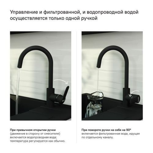 Смеситель для кухни IDDIS Cuba CUBBLFJi05 на мойку черный - фото 2