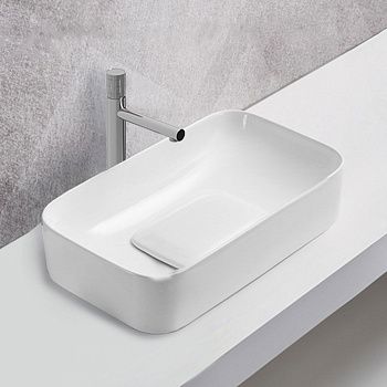 Раковина из сантехнического фарфора Vincea VBS-50460 60х40 накладная цвет белый без отверстий под смеситель