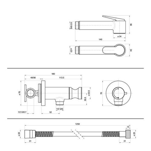 Гигиенический душ Bossini X-Steel 316 E37005B.094 никель - фото 2