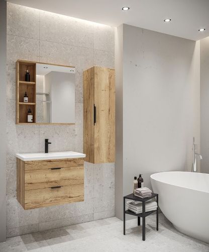 Зеркало-шкаф Grossman Форта 207002 70х70 подвесной цвет коричневый - фото 3