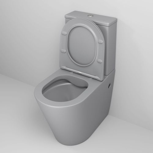 Унитаз напольный с бачком Grossman Color GR-4480GLMS светло-серый с сиденьем микролифт безободковый каскадный смыв - фото 4