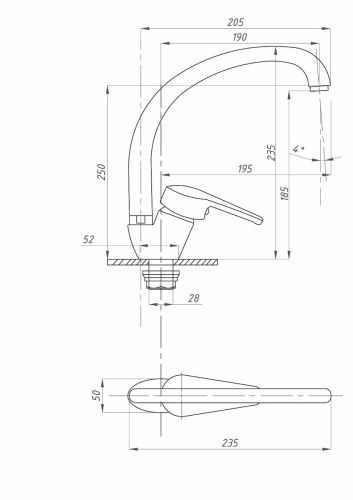 Смеситель для кухни FAUZT FZs-863-131 на мойку хром - фото 4