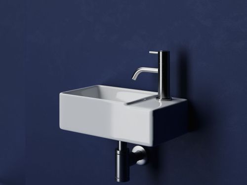 Раковина из сантехнического фарфора Ceramica Nova ELEMENT CN5045 40х20 подвесная цвет белый 1 отверстие под смеситель - фото 5