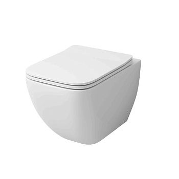 Унитаз подвесной Grossman Санфаянс GR-4447S белый с сиденьем микролифт безободковый каскадный смыв