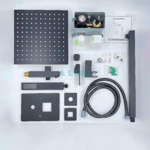 Душевая система ALMAes Teivaz TVZ-1805 встраиваемая в стену цвет черный - фото 2