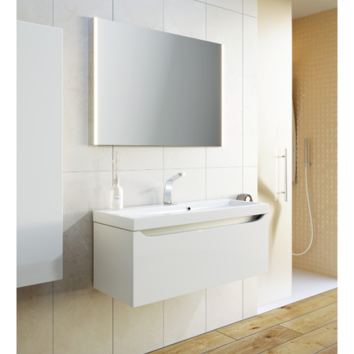 Тумба под раковину Aqwella Y Ver.01.10/W 100х40 подвесная цвет белый - фото 2