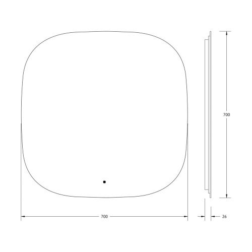 Зеркало с подсветкой Defesto OPTI DF 2860R 70х70 подвесное - фото 2