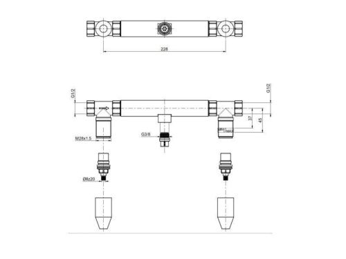 Внутренняя часть для встроенного смесителя Fima Carlo Frattini F3400W - фото 2