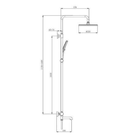 Душевая стойка Raglo R20 R20.26.09 настенная цвет серый с термостатом