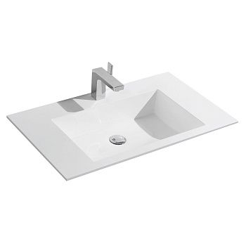 Раковина из искусственного камня Vincea VCB-13800W 80х50 встраиваемая цвет белый 1 отверстие под смеситель