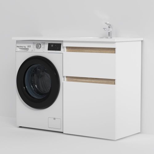 Раковина из искусственного камня Am.Pm X-Joy M85AWPR1201WG 120х50 встраиваемая цвет белый 1 отверстие под смеситель - фото 4