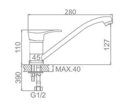 Смеситель для кухни D-Lin D154305 на мойку хром - фото 2