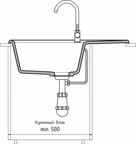 Кухонная мойка Granfest Unique U-740L терракот 75х50 цвет коричневый поверхность матовая - фото 4
