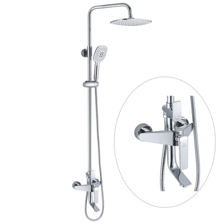 Душевая стойка Rose R1336 настенная цвет белый