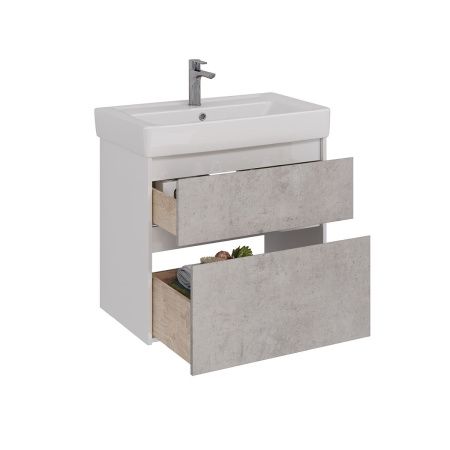 Тумба под раковину LeMark Combi LM03C80T-Beton 70х40 напольная цвет серый/белый